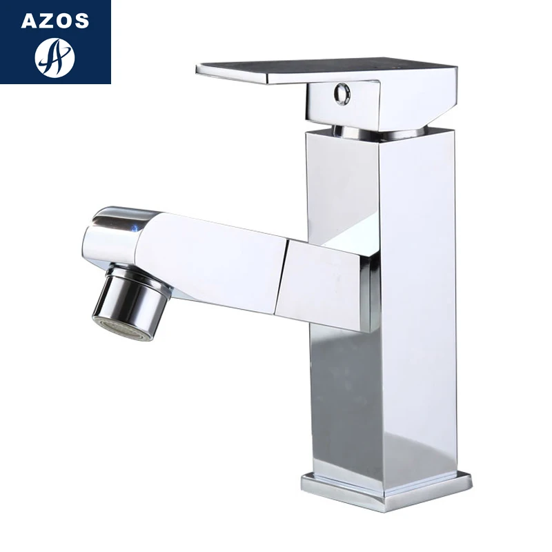 Azos смеситель для умывальника выдвижной умывальник латунный хромированный