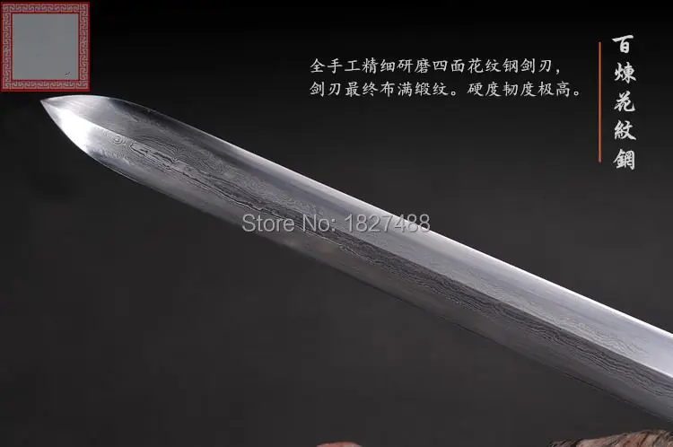 Высокотемпературная Ручная ковка T10 стальная острая глина закаленная полноразмерная грушевидная древесина Сая Китайский Меч Тан дао