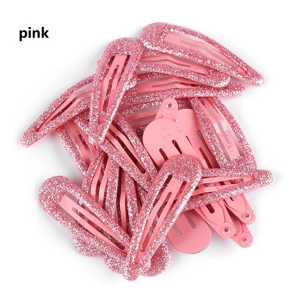 pink 20 шт. блестящие заколки для волос, заколки для волос для детей, Детский зажим для волос, заколки для волос для маленьких девочек, аксессуары для волос, милые металлические заколки 5 см - Цвет: pink