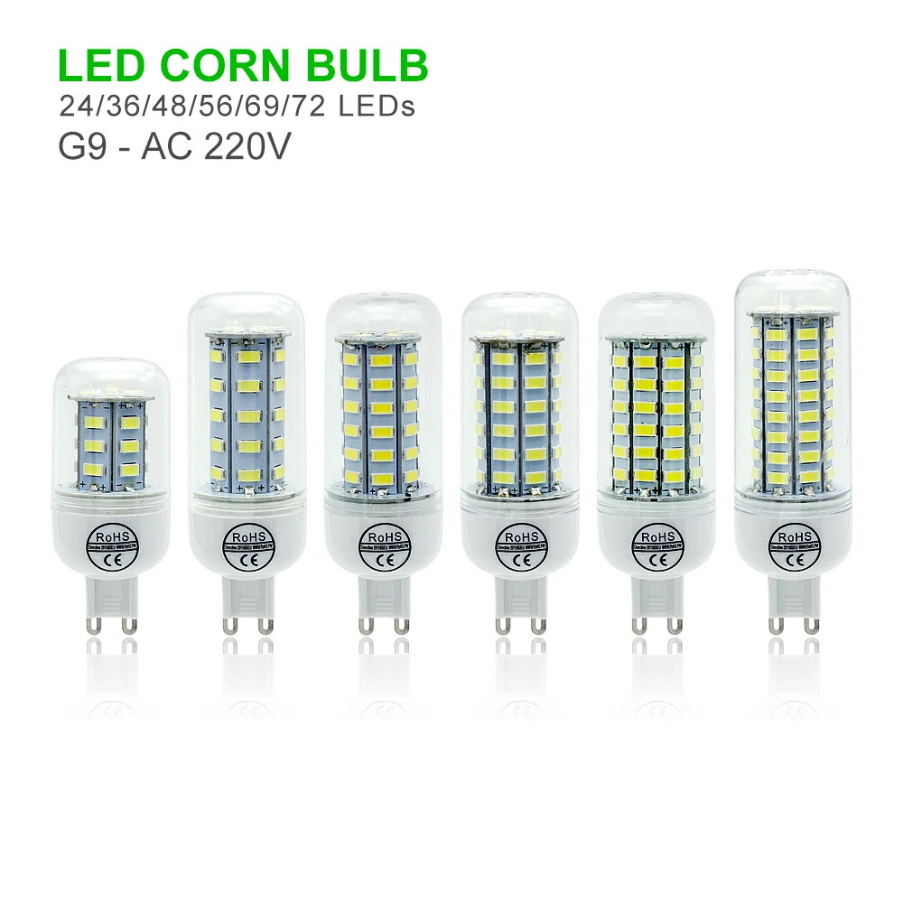 ANBLUB E27 Лампа E14 G9 GU10 B22 Светодиодный светильник 220 в 240 В 5730 SMD кукурузный 24 36 48 56 69 72