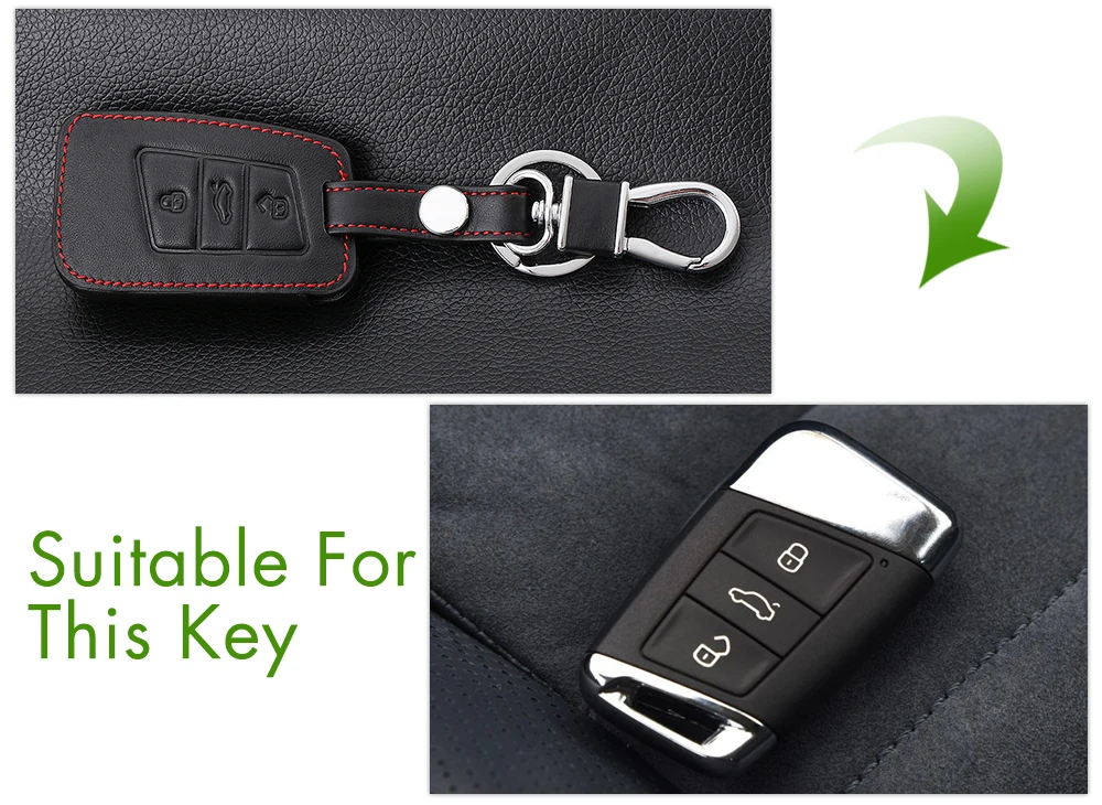 Чехол из натуральной кожи для автомобильного ключа Volkswagen VW Tiguan MK2 2017 2018 2016 Magotan Passat