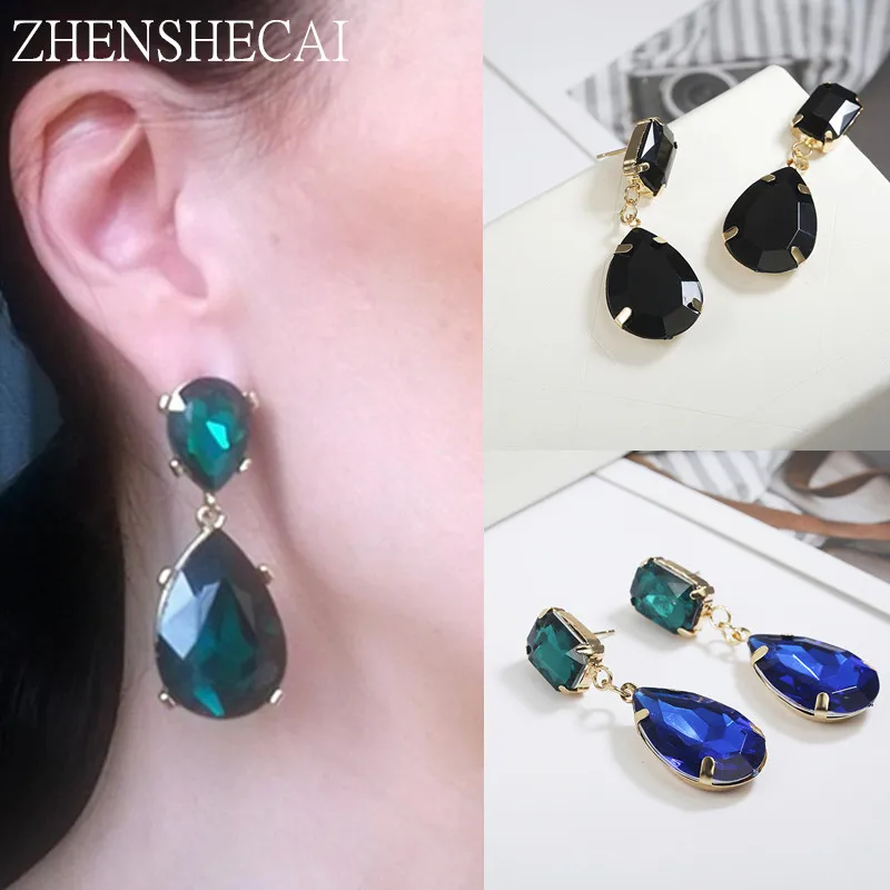 Женские корейские серьги-подвески с кристаллами Новые Популярные Роскошные