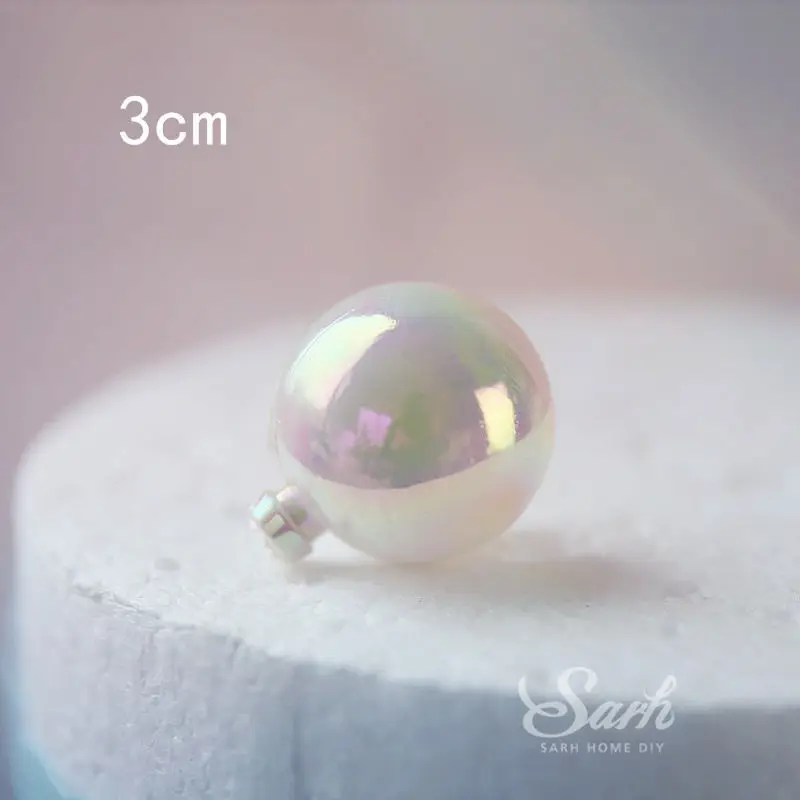 3pcs 3cm laser balls Лебедь сон Девушка торт Топпер сетки лук Алмаз диадема День Святого Валентина День рождения украшения для выпечки милые подарки - Цвет: 3pcs 3cm laser balls