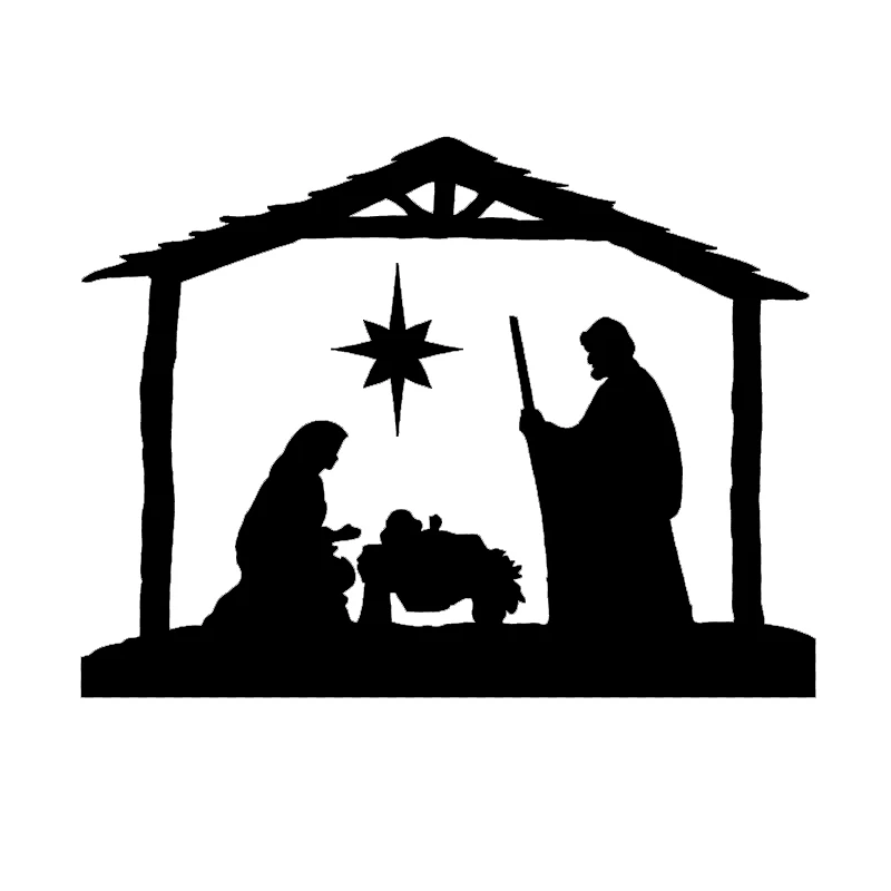 

Nativity Scene Christmas Car Stickers jesus Religion Church Funny Sticker Vinyl Decal Car accessories Jdm