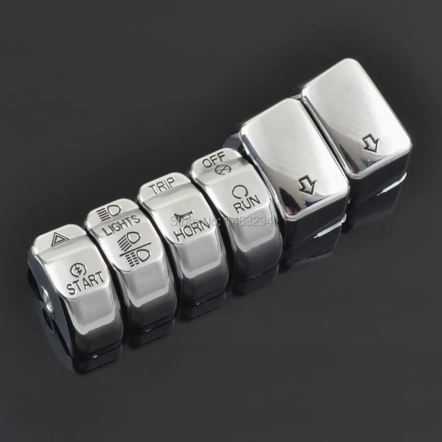 Chrome Engrave Hand Control Switch Housing Button Caps Kit Fit For Harley 14 Later XL/12 Dyna & 11 15 Softail Models|chrome harley|buttons