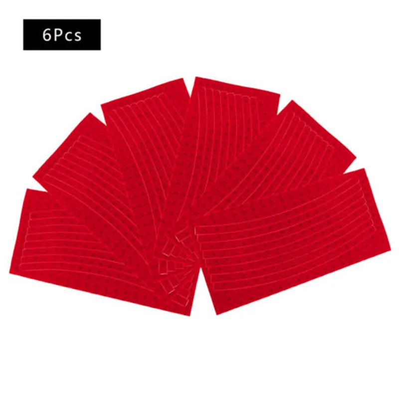 6PCS Red Обод колеса велосипеда отражательные переводные наклейки протектор безопасности MTB отражатель - Цвет: 6PCS Red