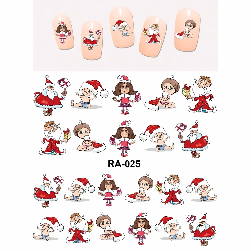 

Nail Sticker WATER DECAL SLIDER MERRY CHRISTMAS XMAS SANTA CLAUSE KIDS BOYS AND GIRLS RA025-030