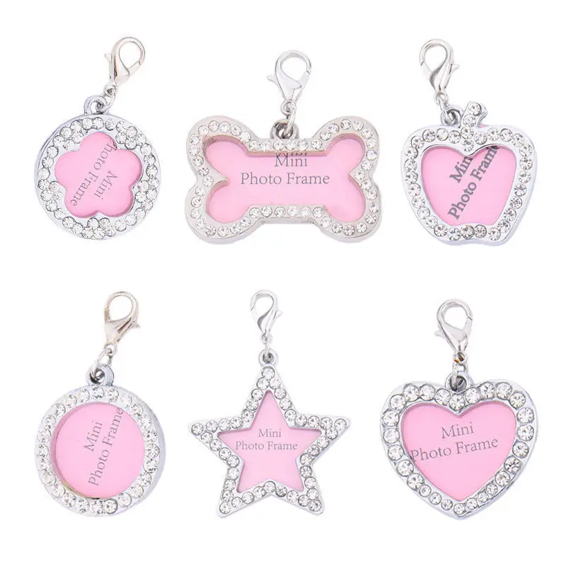 1 шт. Мини фоторамка из нержавеющей стали для питомца ID бирка собака котенок щенок