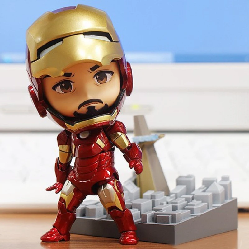 Милая игрушка Marvel летающий Железный человек аниме рисунок мультяшное лицо