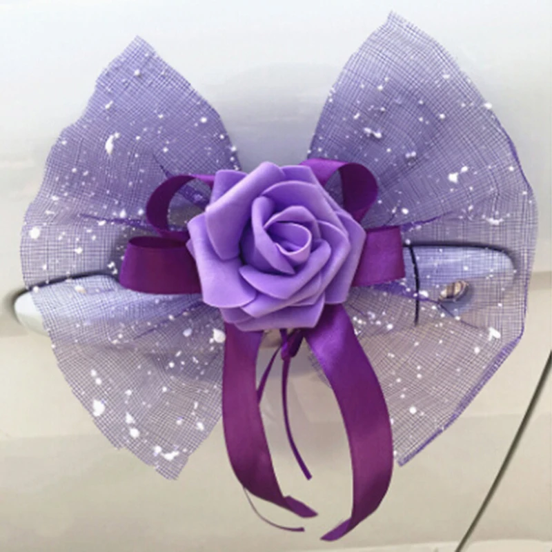 Свадебное украшение автомобиля свадебный цветок 3 вида цветов дверные ручки и