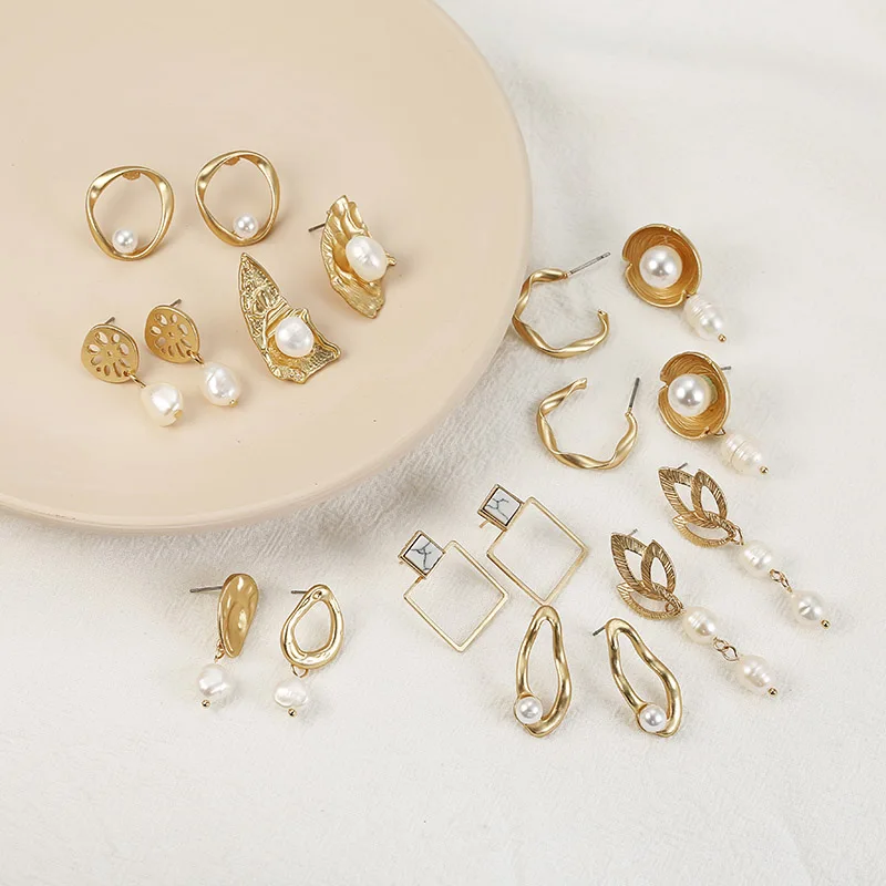 F35 Винтажные висячие серьги пресноводные жемчужины неправильной формы для