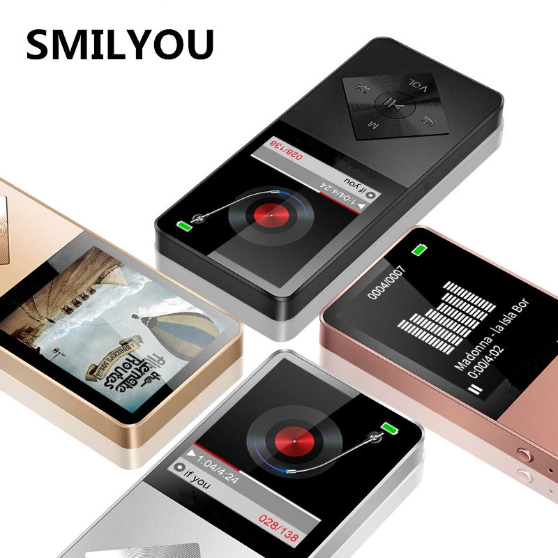 SMILYOU металлический mp4 плеер 4 ГБ 8 16 HIFI без потерь звука музыкальный сплав FM радио