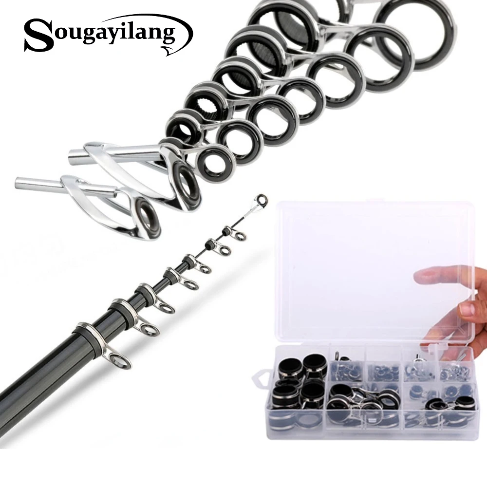 Sougayilang 55 шт./кор. направляющие кольца для удилища комплект Pesca из Нержавеющей