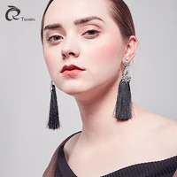 2018 fashion earrings for woman in long tassle earring designed post earrings shiny plated large punk earrings party wholesale