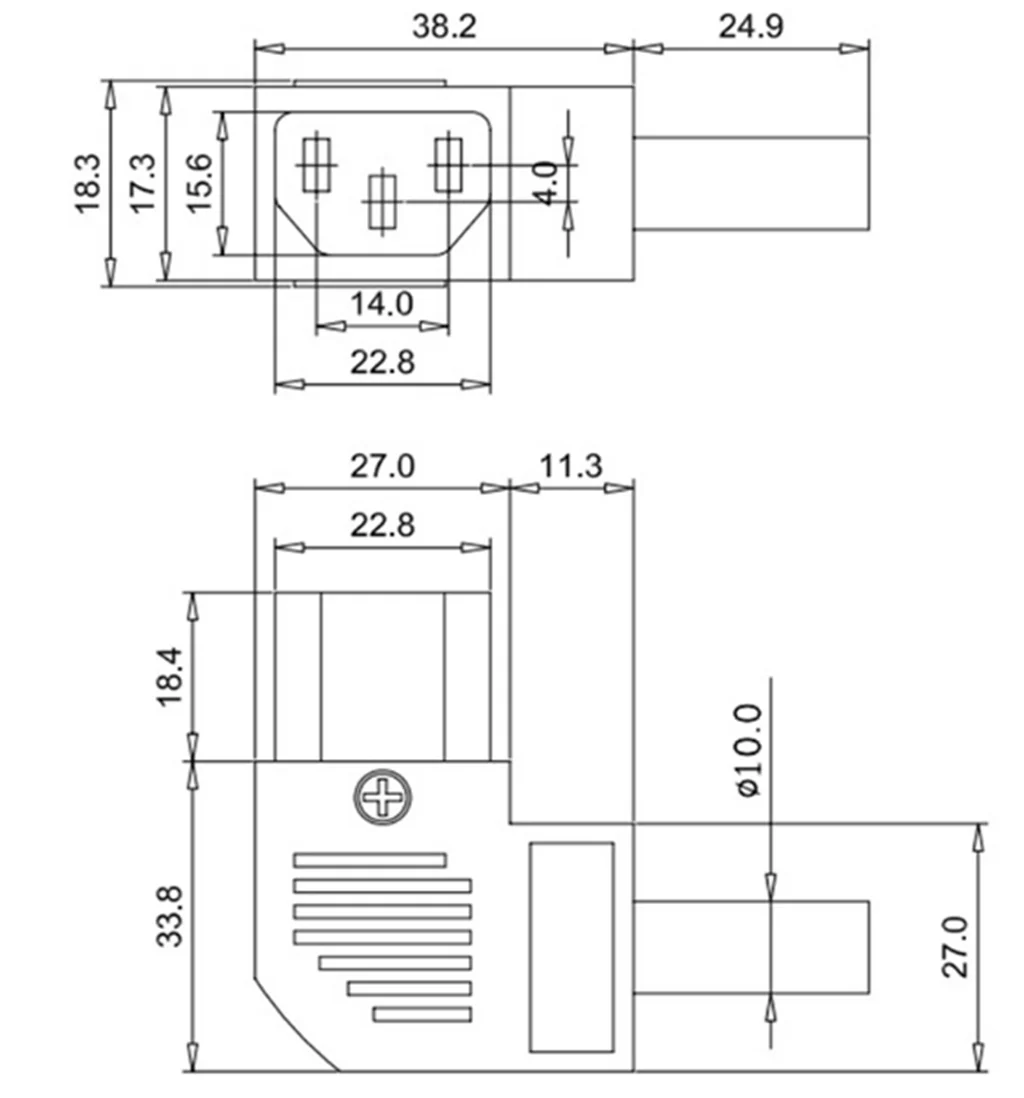 Новинка штепсельная вилка переменного тока IEC C13 прямоугольный перезаряжаемый