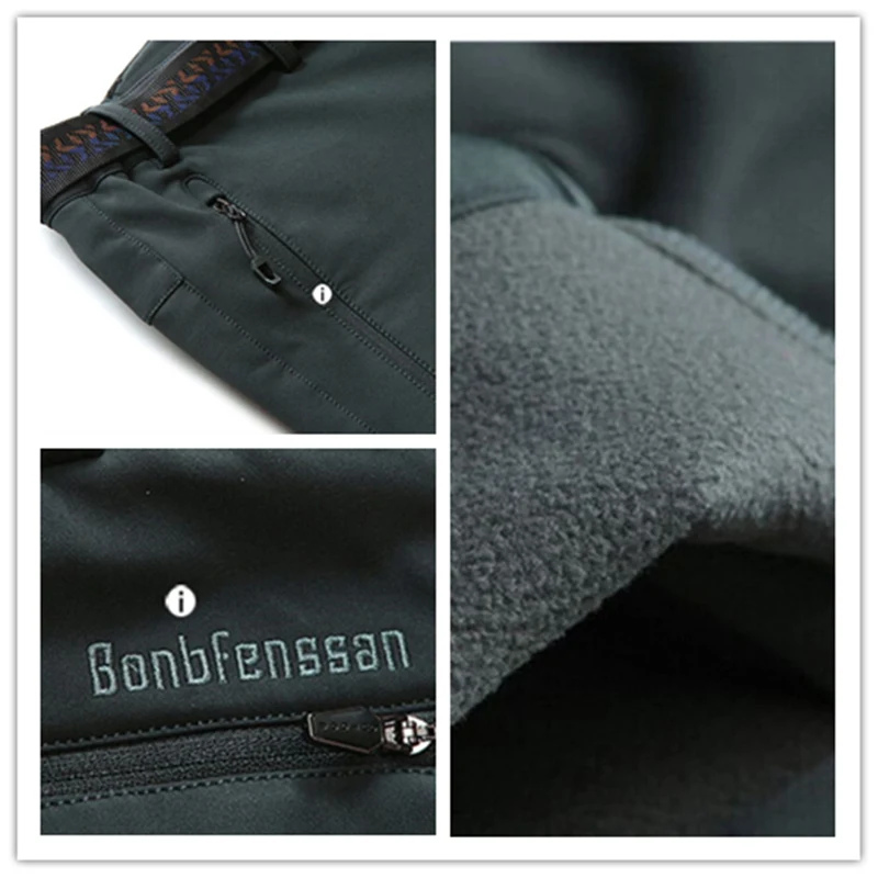 Мужские зимние теплые осенне-зимние походные брюки Softshell водонепроницаемые