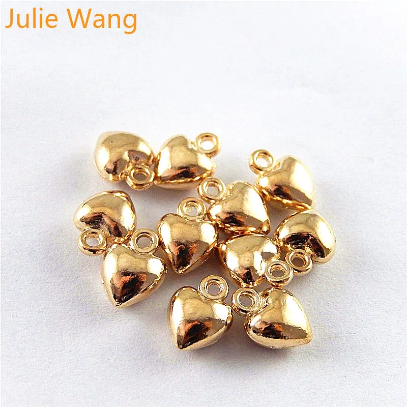 10-50 шт. KC золотого цвета модные маленькие бусины в форме сердца для подвесок