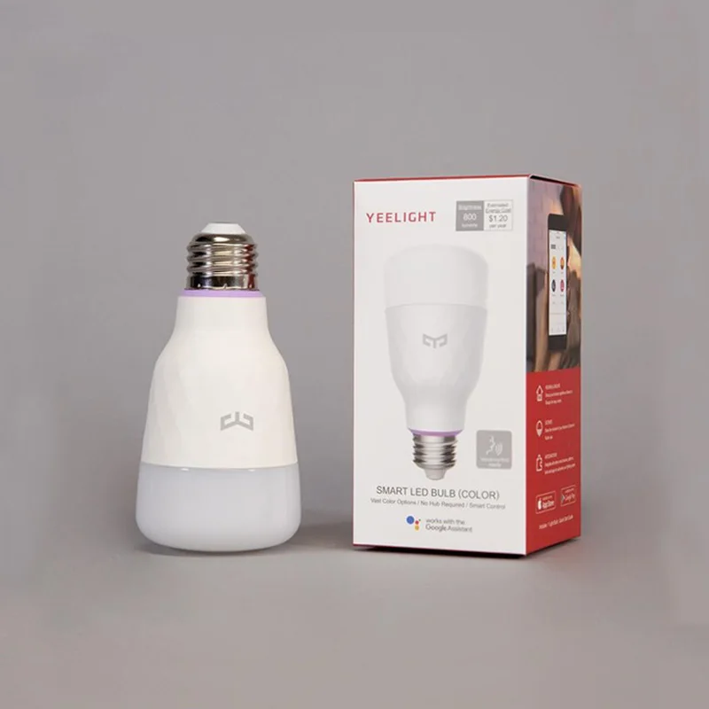 Обновленная версия Xiaomi Yeelight Smart Светодиодный светильник E27 10 Вт 800lm wifi лампа для настольной лампы спальни через приложение дистанционное управление белый/RGB
