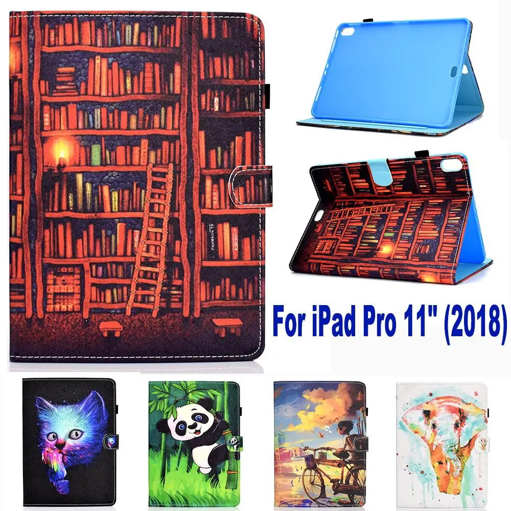 

Многофункциональный чехол-подставка для iPad Pro 11 дюймов (2018), умный чехол, чехол для нового iPad Pro 11 дюймов 2018, из искусственной кожи, с рисунком кошки