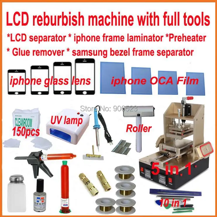 Многофункциональный сепаратор средней рамки 27 в 1 + Вакуумный ЖК для iphone 6 7