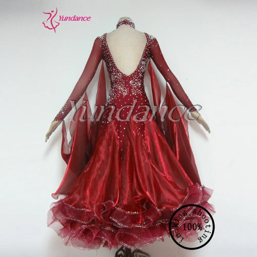 

fancy ballroom dresses for women wine red B-12136