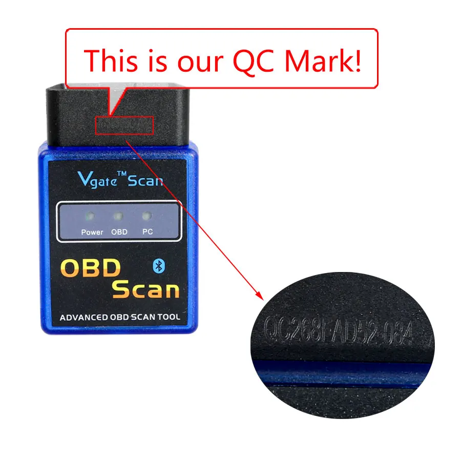 ELM327 Vgate Scan Расширенный OBD2 Bluetooth сканер инструмент (Поддержка Android и Symbian)