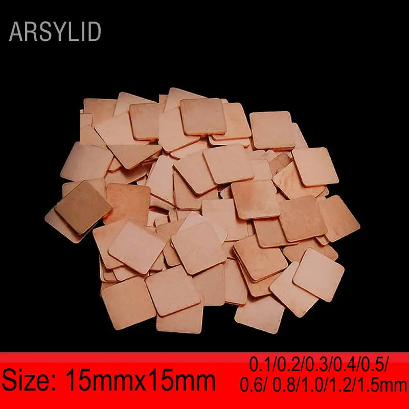 ARSYLID 10 шт./лот 15 мм x радиатор из чистой меди охлаждающие медные прокладки для