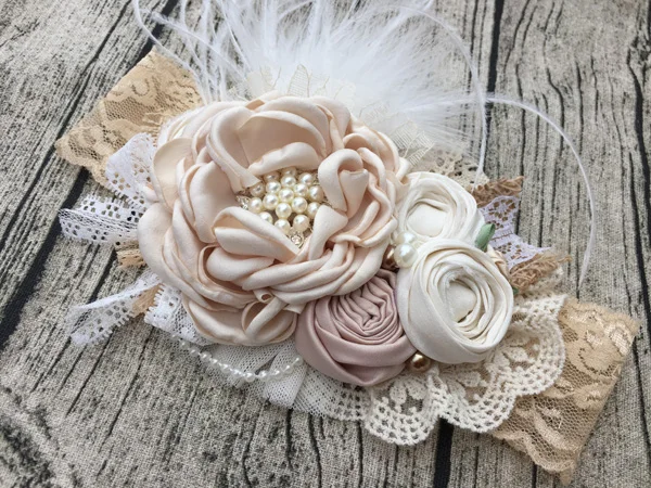 Бесплатная доставка повязка на голову для девочек с цветами из шелка Детские