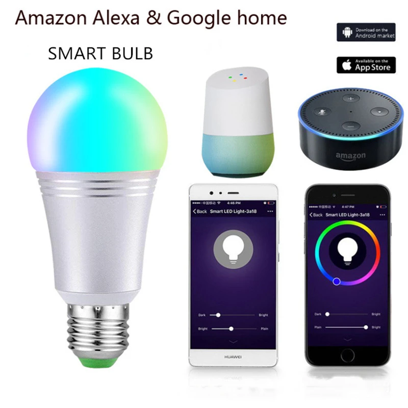 Смарт-лампа с Wi-Fi E14/E27 умный дом телефон с затемнением поддержка Alexa Google IFTTT смарт-динамик Голосовое управление 9 Вт светодиодное декоративное освещение