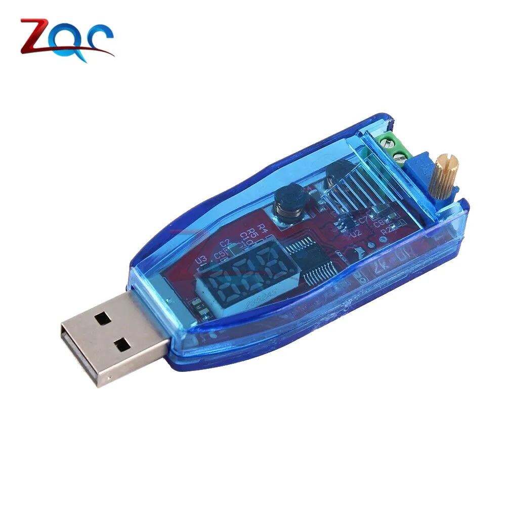 DC-DC 5V до 3,3 V 9V 12V 24V USB Шаг вверх и вниз Питание Модуль Регулируемый повышающий преобразователя постоянного тока Выход постоянного тока 1,0 V-24 V с Чехол