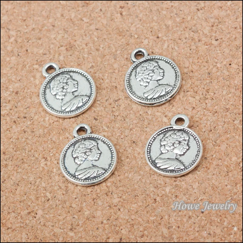 Винтажная серебряная подвеска в виде монеты Элизабет модель B260 180 шт.|jewelry making|making