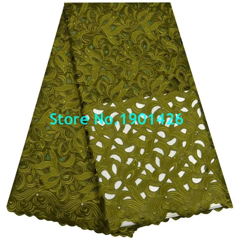2017 новейшая швейцарская вуаль 100% хлопок кружевная ткань зеленая распродажа