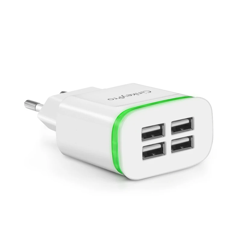 4-Ports White CinkeyPro 4 Порты USB Зарядное устройство 5 V/4A Смарт настенный адаптер мобильного телефона для передачи данных и зарядки устройства для iPhone iPad штепсельная вилка европейского стандарта - Тип штекера: 4-Ports White