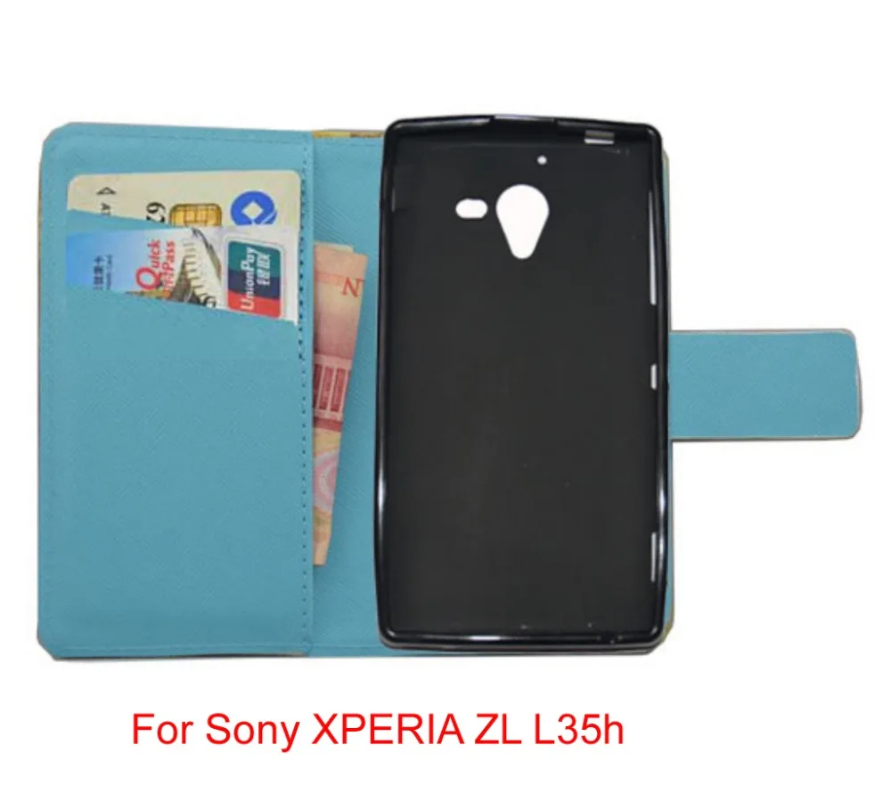 Для Sony Xperia Z/L36h L36i C6603 C6602 6601 прекрасный мультфильм искусственная кожа wattet сотового