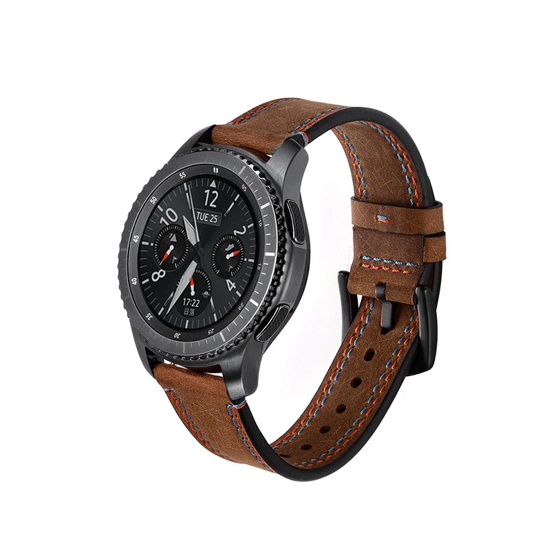 22 мм ремешок для часов Samsung Gear S3 винтажный из натуральной кожи Huami Amazfit 1 2 Huawei Watch pro