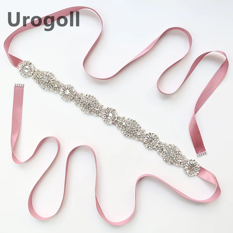 

Hot Sale New Crystal Rhinestone Wedding Belts Flower Satin Bridal Ribbon Belt Party Bridesmaid Dress Girdle Wedding Accessories