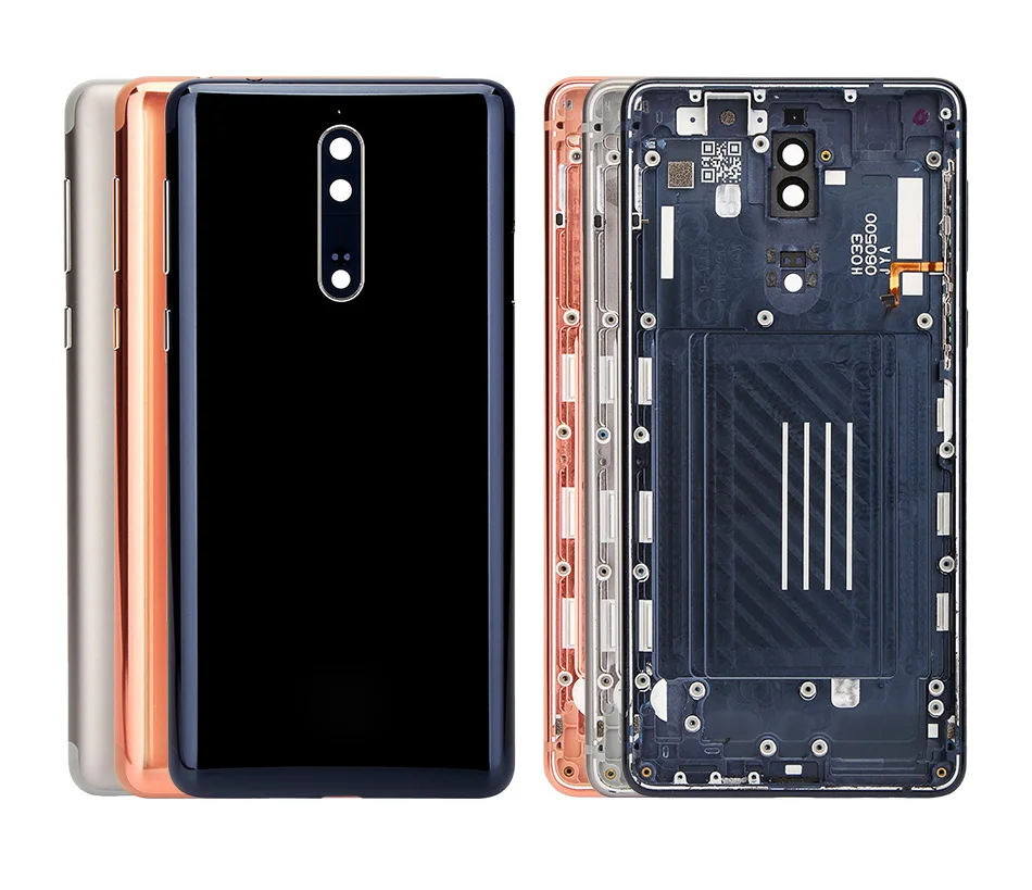 Для Nokia 8 задняя крышка корпуса+ боковые клавиши+ камера Стекло объектив для Nokia 8 крышка батареи Замена запасных частей