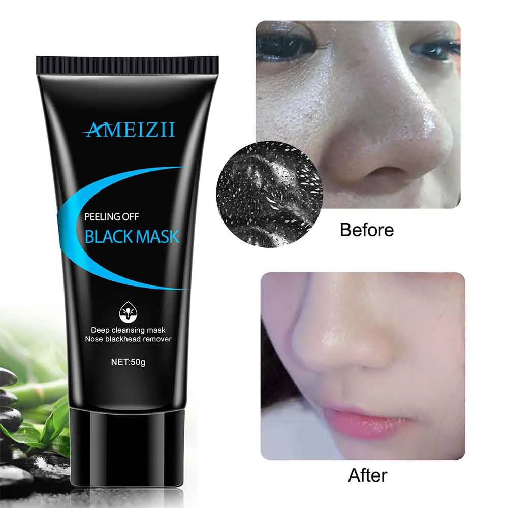 Black Черная маска Ameizii, очищающие маски для лица от синей грязи для удаления черных точек, Глубокое Очищающее Средство против акне, уход за кожей - Цвет: Black