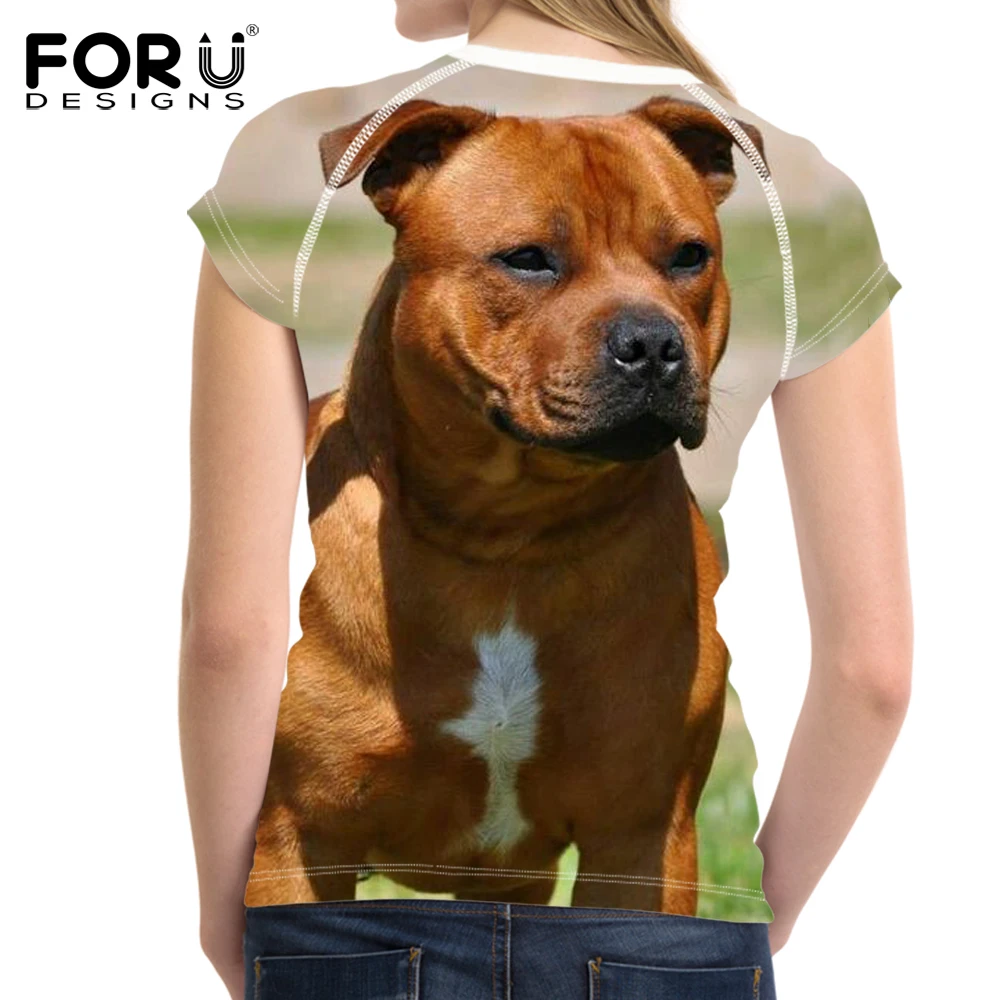 FORUDESIGNS Женская дышащая футболка с рисунком терьера летний топ круглым вырезом
