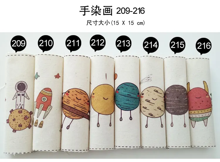 Zakka мультфильм животных Цифровая печать 15*15 см хлопок лен тонкая холщовая стеганая ткань для DIY подставка для кружки шитье лоскутное