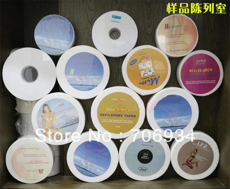 Восковая бумага для удаления волос полоски депиляции воска и ленты 100 м в рулоне