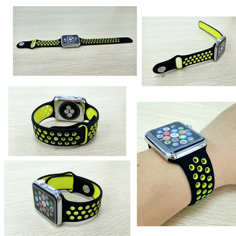 Ремешок для apple watch 42 мм 38 мм 40 мм 44 мм резиновый спортивный ремешок для iwatch 4 3 2 1 серия 5