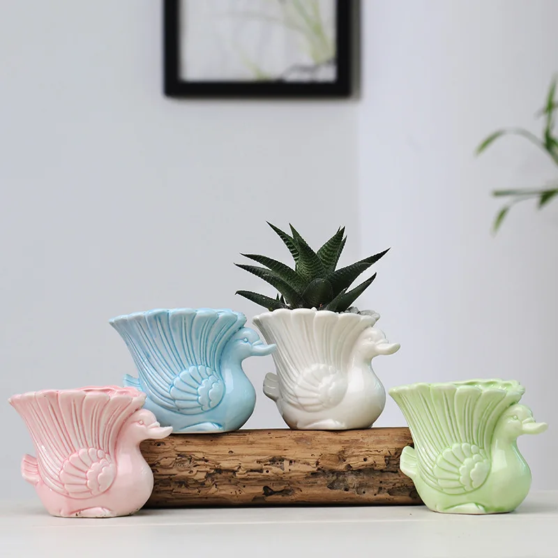 Домашний декор ZAKKA керамика животное лебедь цветочный горшок креативный Сад Мини
