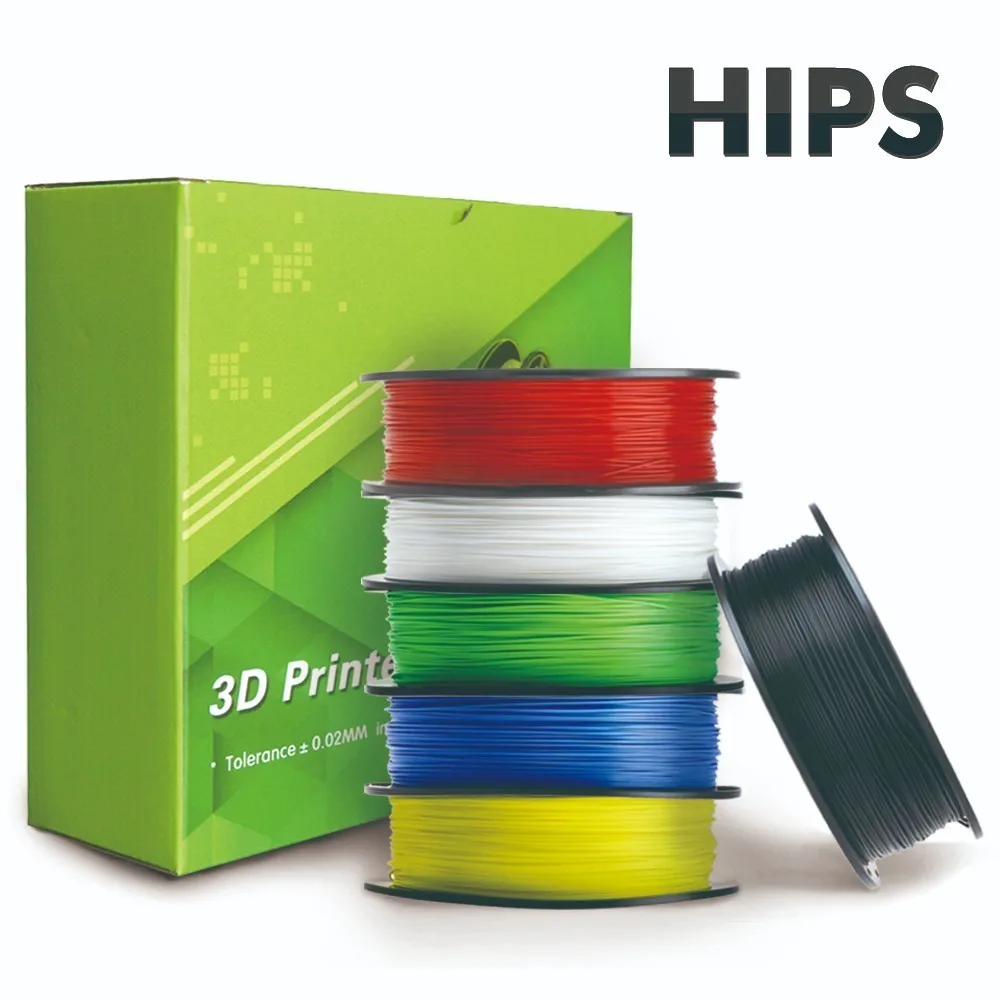 SUNLU HIPS нить для 3d принтера 1,75 мм Яркий Цвет 3D Экструдер расходные HIPS нити без пузырьков 1 кг с катушкой