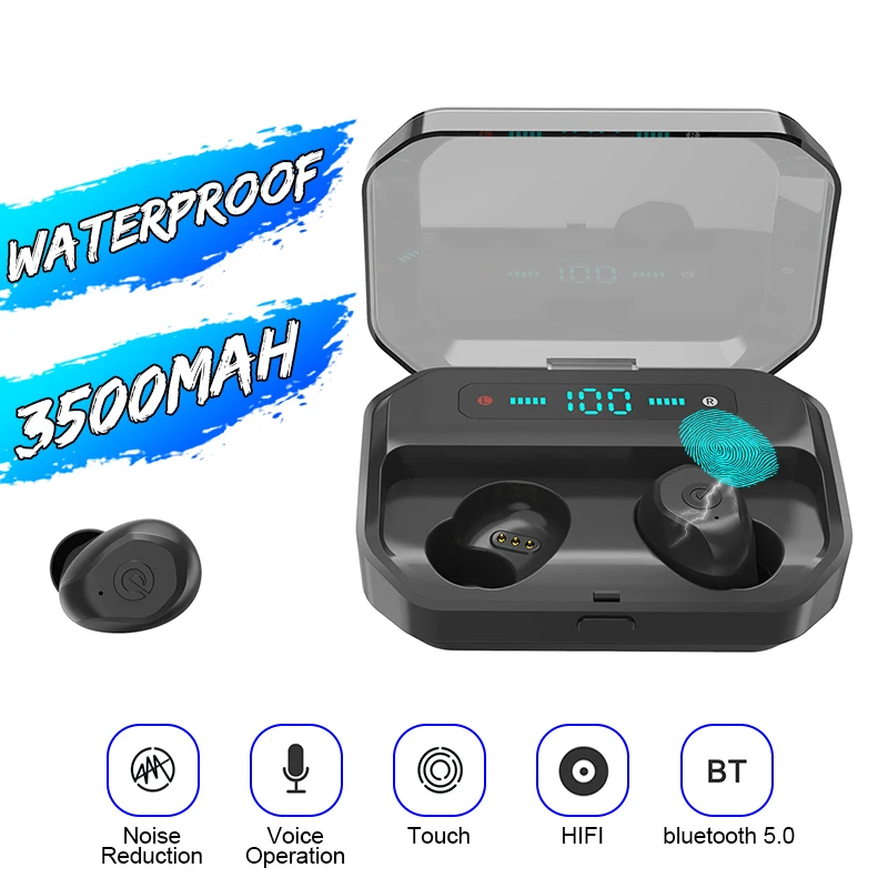 Беспроводные наушники CVC 8 0 bluetooth 5 TWS умные для сенсорного экрана IPX7