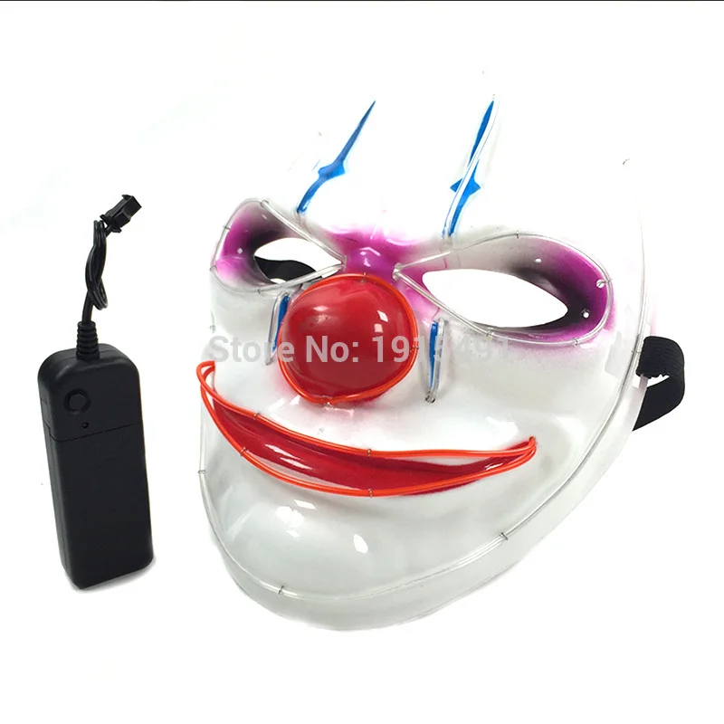 DC3V маска в форме клоуна для пожилых людей неоновая Светодиодная лента костюм