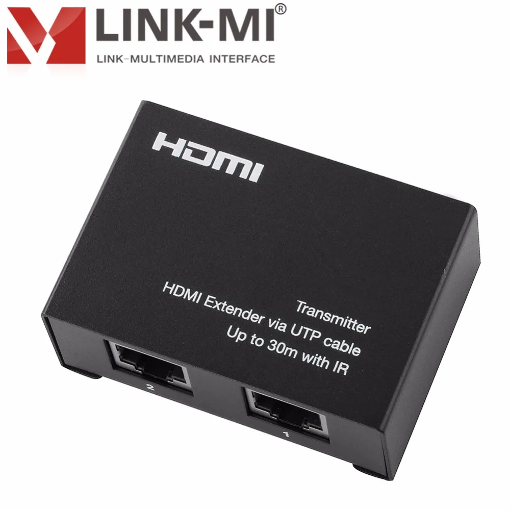 LINK-MI EX30 30 М 3D HDMI удлинитель передатчик и приемник HDMI сигнал 1080p до 30 м через двойной Cat5e/6 кабель с ИК-управлением