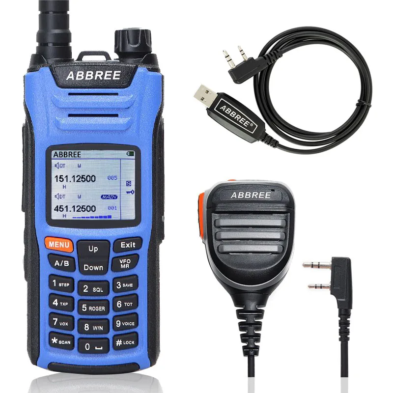 as pic show 2 ABBREE AR-F6 6 полос рация двойной дисплей 999CH VOX DTMF SOS сканирование секундомер функциональный ЖК-дисплей цветной дисплей радио ветчины - Цвет: as pic show 2