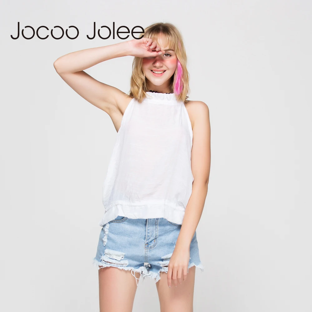 Jocoo Jolee, модные женские джинсы, летние джинсовые шорты со средней талией, повседневные шорты с дырками, синий джинсовый светильник, джинсовые шорты для девочек