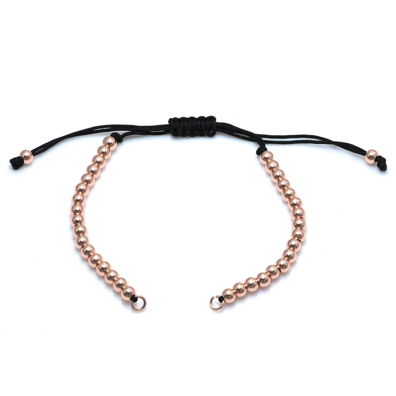 rose gold 4 цвета золотой серебряный медный бисер регулируемые цепочки аксессуары для самостоятельного изготовления ювелирных изделий женский мужской браслет подарок - Цвет: rose gold